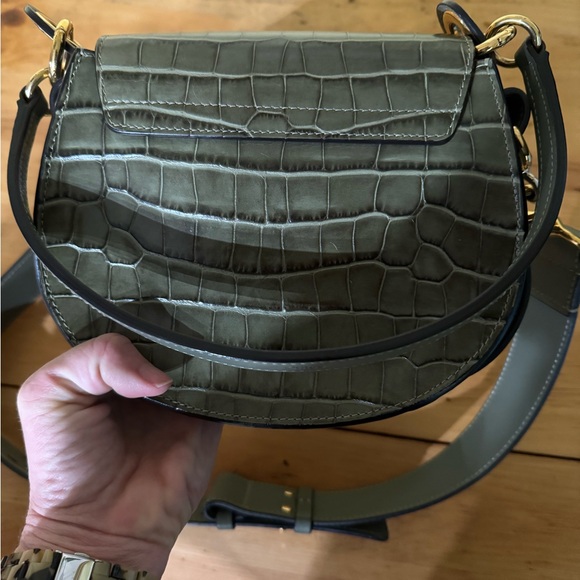 Chloe Tess Bag Crocodile Embossed Leather Small - Picture 14 of 16